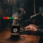 BC Ambientado - Caneca de Cerâmica Preto Brilhante - Duo Logo