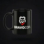 BC Flutuando - Caneca de Cerâmica Preto Brilhante - Duo Logo